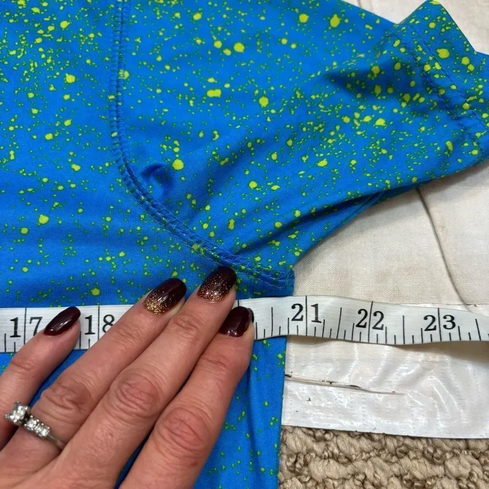 Big Boys Nike SB Dri-Fit Blue and Green‎ Splatter Logo T-Shirt Size XL